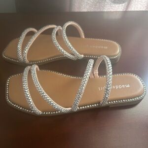 Madden Girl by Steve Madden rhinestone sandals.
